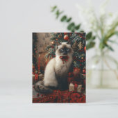 Balinese Kat Kerstboom met Jingle Bells Briefkaart (Staand voorkant)
