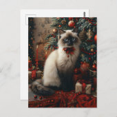 Balinese Kat Kerstboom met Jingle Bells Briefkaart (Voorkant / Achterkant)