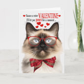 Balinese kat liefhebber katachtige Humor Valentijn Feestdagen Kaart (Voorkant)