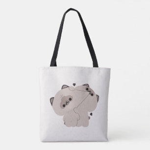 Balinese kat paar tote bag