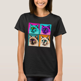 Balinese Kat Pop Illustratie Kleurrijk Dier  2 T-shirt