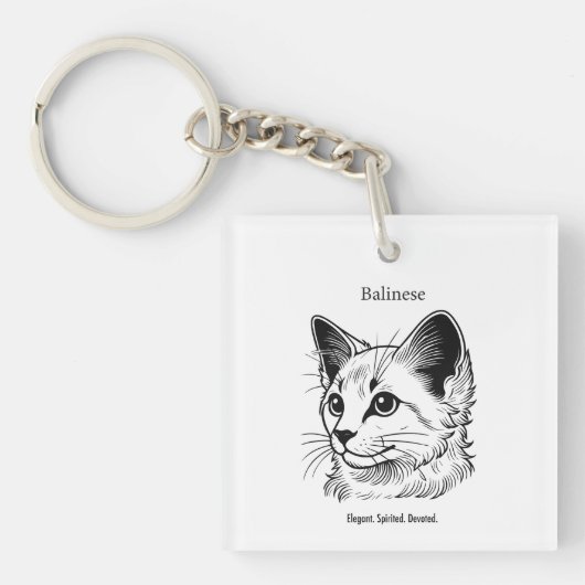 Balinese kat portret sleutelhanger (Voorkant)
