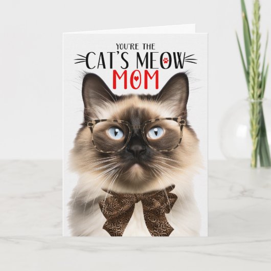 Balinese kat voor huisdier mam op Moederdag Feestdagen Kaart (Voorkant)