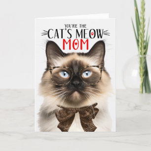 Balinese kat voor huisdiermoeder op Moederdag Feestdagen Kaart