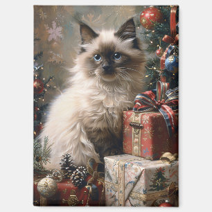 Balinese kitten kerstkat portretkunst magneet