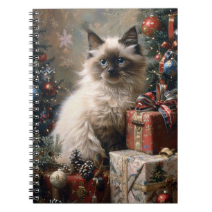 Balinese kitten kerstkat portretkunst notitieboek