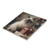 Balinese kitten kerstkat portretkunst tegeltje (Zijkant)