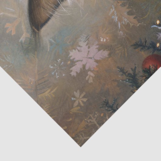 Balinese Kitten Kerstmis Cat Art Decoupage Tissuepapier (Detail)