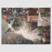 Balinese Kitten Kerstmis Cat Art Decoupage Tissuepapier (Voorkant)