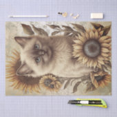 Balinese kitten zonnebloem kat tissuepapier (Craft)