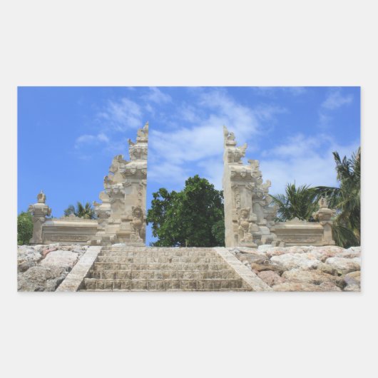 Balinese kunst rechthoekige sticker (Voorkant)