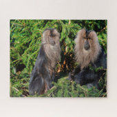 Balinese langstststaartmakaken. legpuzzel (Horizontaal)
