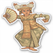 Balinese Legong-danser-sticker - NATUURLIJK Sticker (Voorkant)