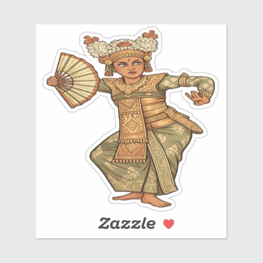 Balinese Legong-danser-sticker - NATUURLIJK Sticker (Vel)