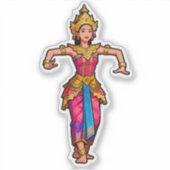 Balinese Legong-danser vinyl sticker (Voorkant)