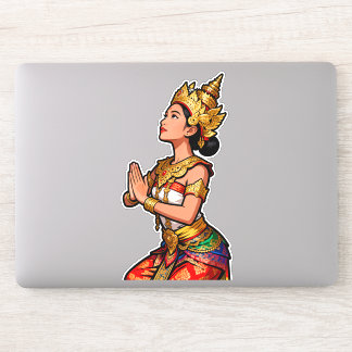 Balinese Legong-danseres Roze Sticker