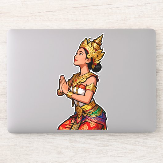 Balinese Legong-danseres Roze Sticker (Computer)