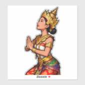 Balinese Legong-danseres Roze Sticker (Vel)