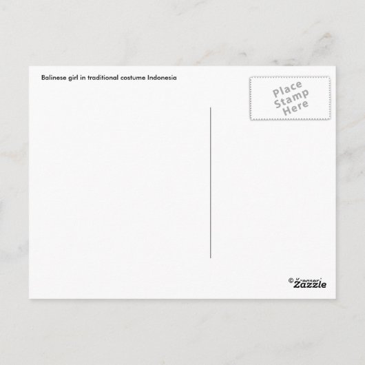 Balinese meid briefkaart (Achterkant)
