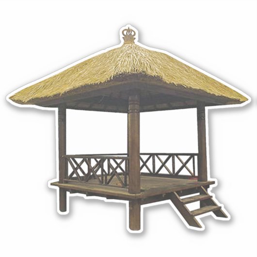 Balinese rieten dakhut Sticker (Voorkant)