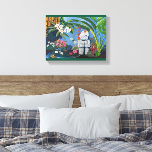 Balinese tuinfantasie canvas afdruk (Insitu (Slaapkamer))