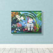 Balinese tuinfantasie canvas afdruk (Insitu (Houten vloer))