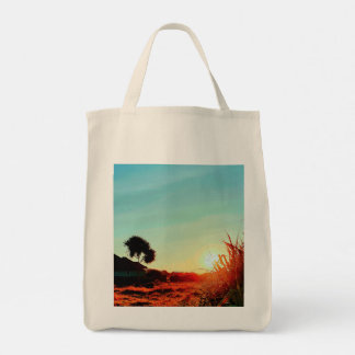 Balinese Zonsondergang Kust Pandan Boom Tropische Tote Bag