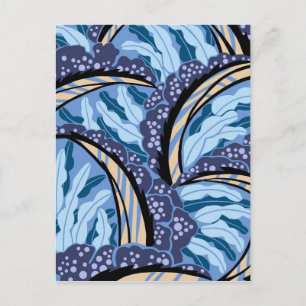 BALINESIË: BLAUWE MAANDAG, Art Deco Tropical Briefkaart