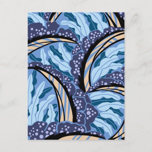 BALINESIË: BLAUWE MAANDAG, Art Deco Tropical Briefkaart (Voorkant)