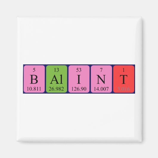 Bálint periodieke lijstnaam magnet (Voorkant)