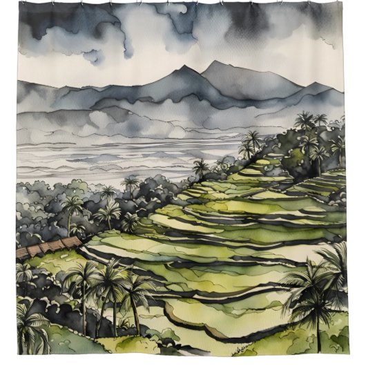 Bali's Paddy Symphony Douchegordijn (Voorkant)