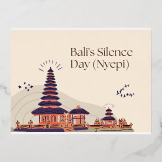 Bali's Zwijgdag Folie Feestdagen Briefkaart