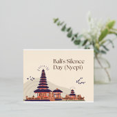 Bali's Zwijgdag Folie Feestdagen Briefkaart (Staand Voorkant)