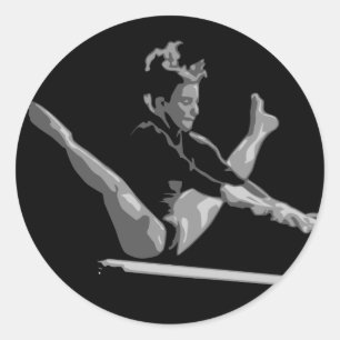 balk gymnastiek ronde sticker