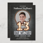 balk Mitzvah Marquee Glamor Aangepaste foto Kaart (Voorkant / Achterkant)