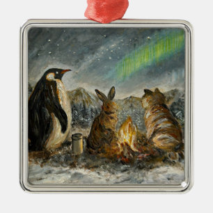 Balk Zwevende Whimsical Aurora Dieren Schilderij Metalen Ornament