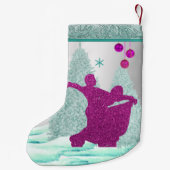 balkamerdansers met sierbomen sneeuw kleine kerstsok (Achterkant)