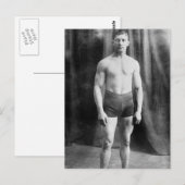 Balkan-worstelaar Yussif Hussane, 1915 Briefkaart (Voorkant / Achterkant)