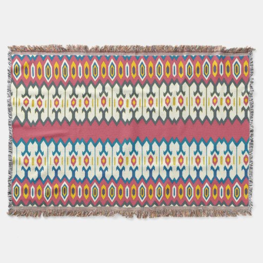 Balkanfolk Art Lozenge Pattern Throw Blanket Deken (Voorkant)