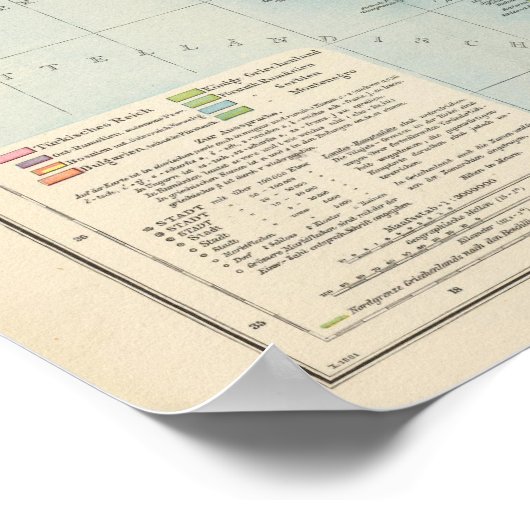 Balkanhalbinsel - Kaart op het Balkanschiereiland Poster (Hoek)