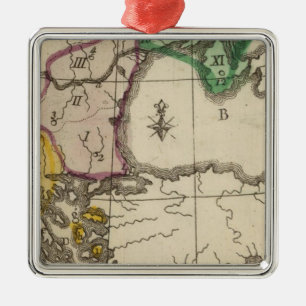 Balkanschiereiland 3 metalen ornament