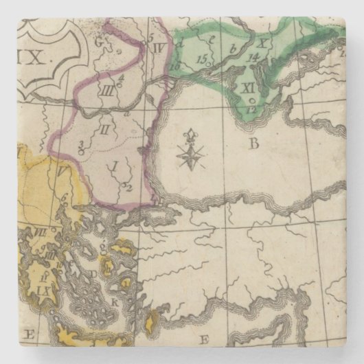 Balkanschiereiland 3 stenen onderzetter (Voorkant)