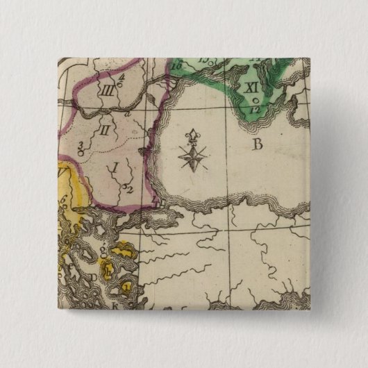 Balkanschiereiland 3 vierkante button 5,1 cm (Voorkant)