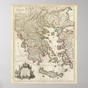 Balkanschiereiland, Griekenland, Macedonië Poster