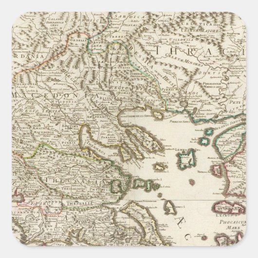 Balkanschiereiland, Griekenland, Macedonië Vierkante Sticker (Voorkant)