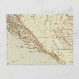 Balkanschiereiland, Kroatië, Slovenië Briefkaart