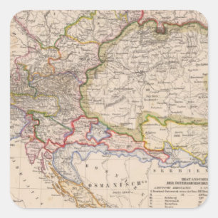 Balkanschiereiland, Oostenrijk, Hongarije Vierkante Sticker