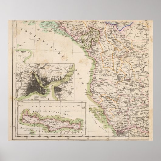 Balkanschiereiland, Turkije, Albanië Poster (Voorkant)