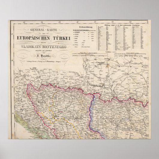 Balkanschiereiland, Turkije, Bosnië Poster (Voorkant)