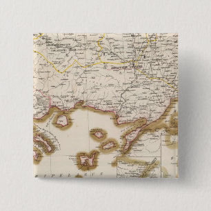 Balkanschiereiland, Turkije, Bulgarije Vierkante Button 5,1 Cm